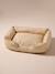 Quilted pet basket FAMILY clay beige+hazel+striped white 