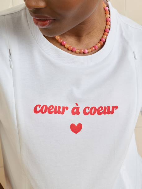 Nursing clothes short-sleeved T-shirt white 