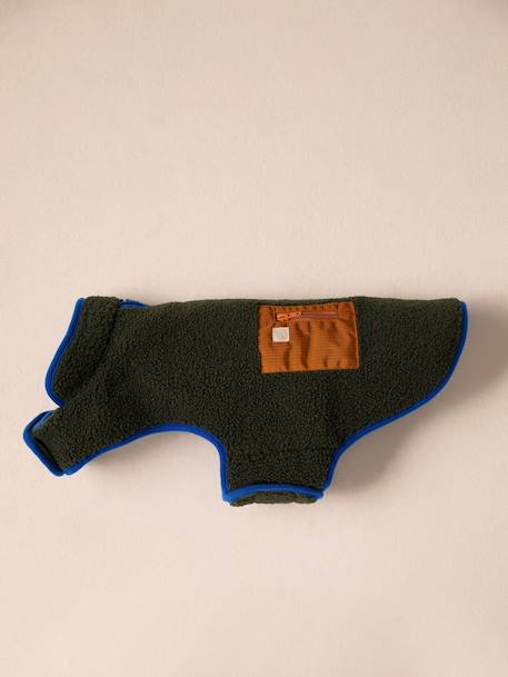 Fleece dog coat beige+khaki 
