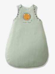 Sleeveless Baby Sleep Bag in Cotton Gauze, "Mon Lion"