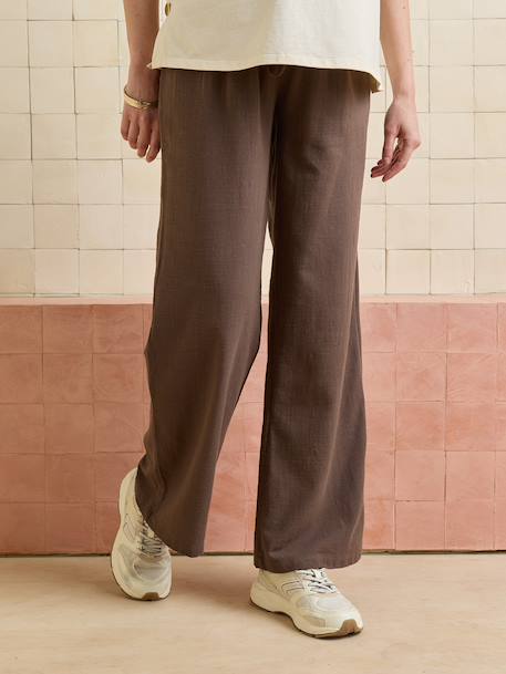 Straight leg maternity trousers chocolate 