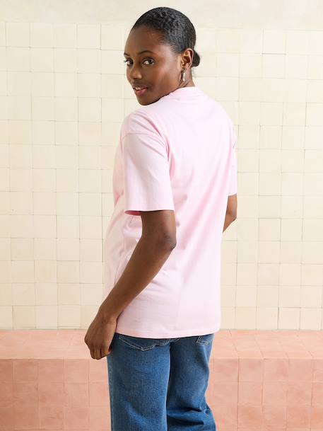 Organic cotton nursing clothes short-sleeved T-shirt rose 