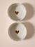 Pack of 2 scalloped ceramic bowls ecru 