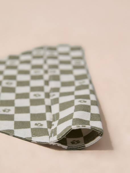 Cotton dog bandana chequered beige+printed brown+printed white 