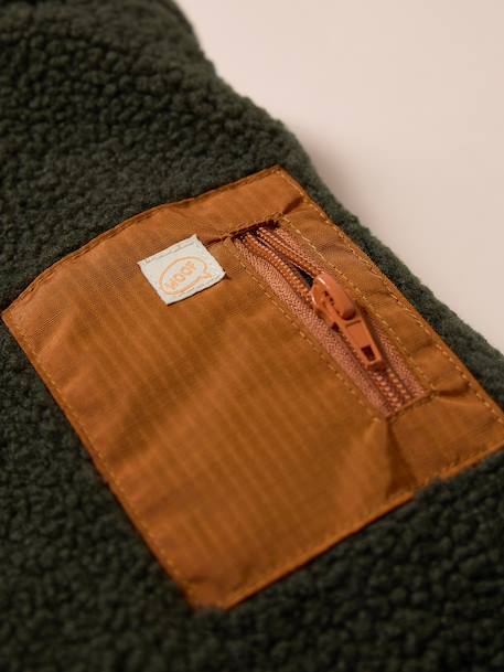 Fleece dog coat beige+khaki 