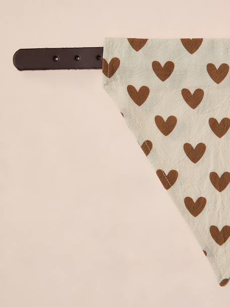 Cotton dog bandana chequered beige+printed brown+printed white 