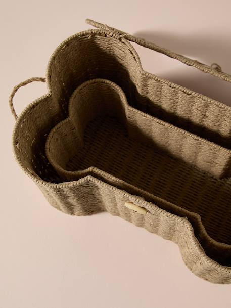 Pack of 2 toy trunks with rope in bone shape beige 