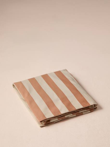 Cotton mattress cover for rectangular mattresses chequered blue+striped white 