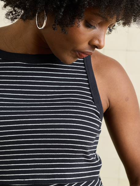 Nursing clothes long tank top dress black 