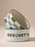 Pack of 2 ceramic bowls printed white 