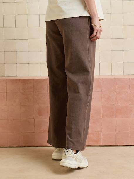 Straight leg maternity trousers chocolate 