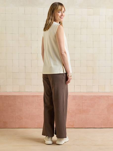 Straight leg maternity trousers chocolate 