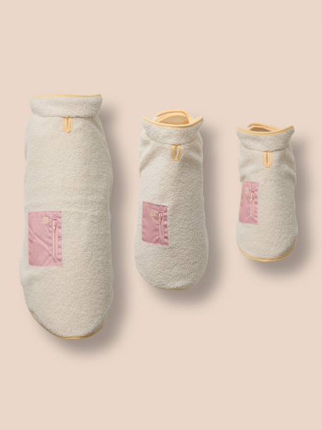 Fleece dog coat beige+khaki 