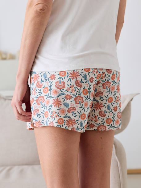 4-Piece Loungewear Set, Maternity & Nursing Special BLUE DARK ALL OVER PRINTED+sage green 