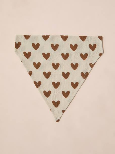 Cotton dog bandana chequered beige+printed brown+printed white 