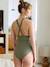 Reversible maternity swimsuit khaki 