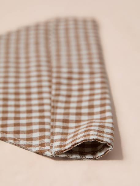 Cotton dog bandana chequered beige+printed brown+printed white 