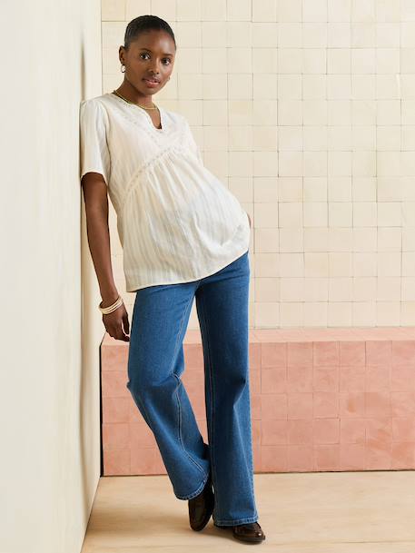 Maternity blouse with V-neck ecru 