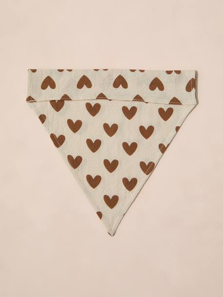 Cotton dog bandana chequered beige+printed brown+printed white 