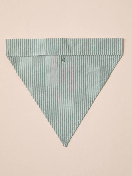 Striped cotton dog bandana sage green 