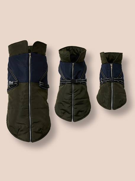 Lightweight jacket with dog zip and harness caramel 