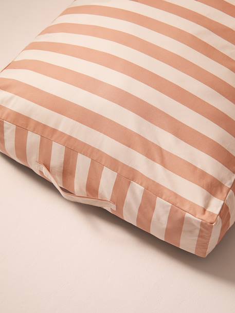 Cotton mattress cover for rectangular mattresses chequered blue+striped white 