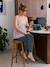 4-Piece Loungewear Set, Maternity & Nursing Special BLUE DARK ALL OVER PRINTED+sage green 