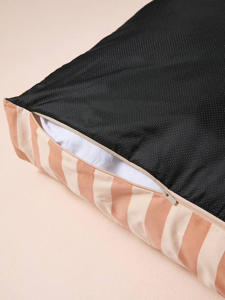 Cotton mattress cover for rectangular mattresses chequered blue+striped white 