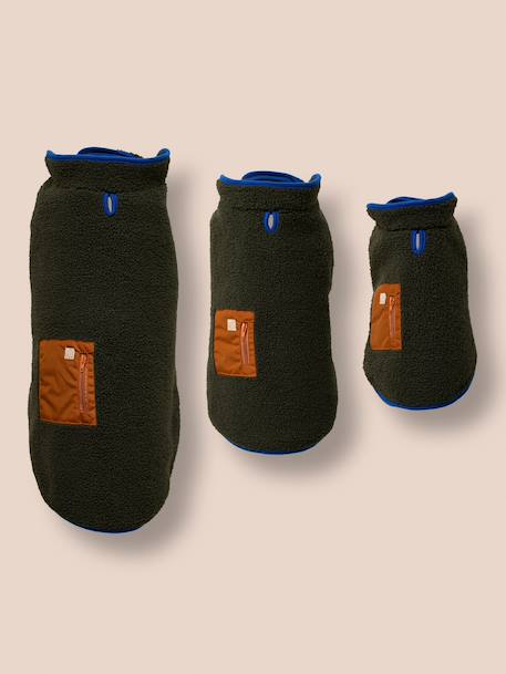 Fleece dog coat beige+khaki 
