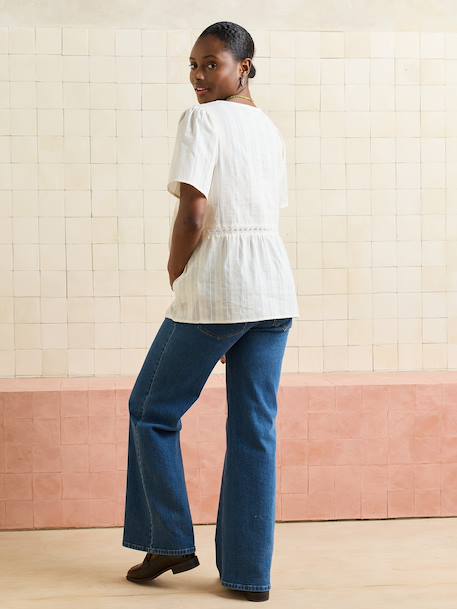 Maternity blouse with V-neck ecru 