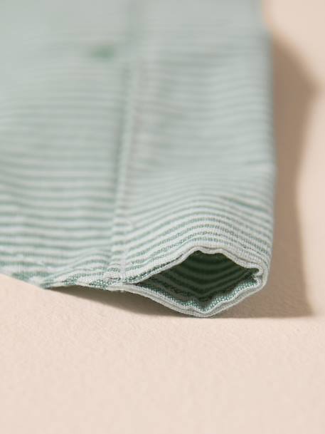 Striped cotton dog bandana sage green 