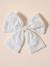 Embroidered animal cotton bow tie beige 