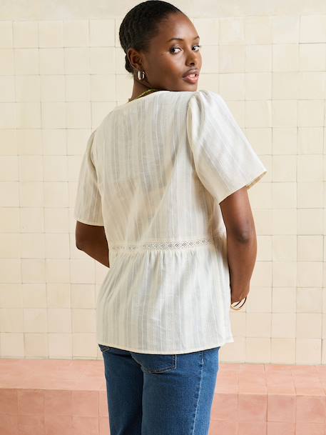 Maternity blouse with V-neck ecru 