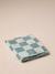 Cotton mattress cover for rectangular mattresses chequered blue+striped white 