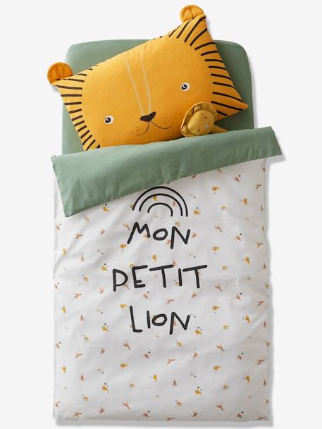 Duvet Cover for Babies, 'Mon petit lion' Theme White/Print 