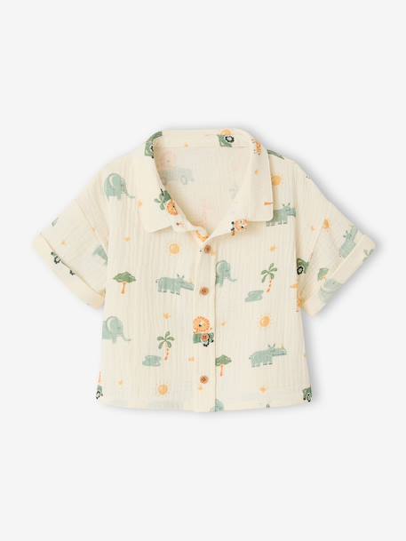 Boy's shirt and short set emerald green 