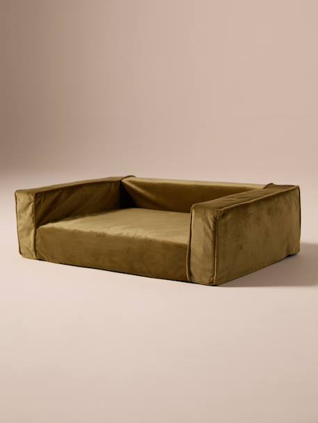 Medium velvet dog sofa bronze 
