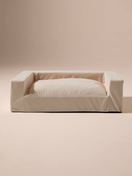 Corduroy medium dog sofa ecru 
