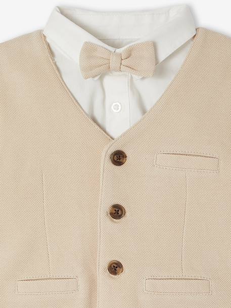 4-piece ceremony set for baby boys beige 