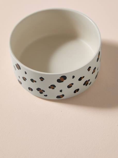 Ceramic Dog Bowl, FAMILY camel+printed white+striped pink 