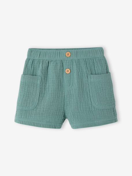 Boy's shirt and short set emerald green 