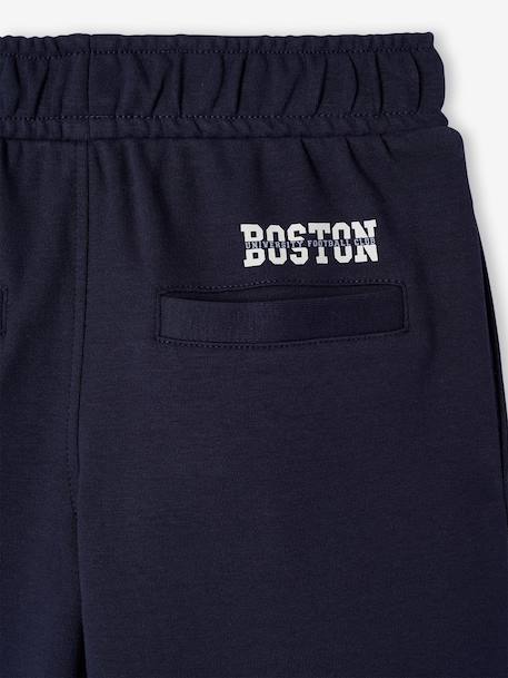 Boys' wide-leg joggers navy blue 