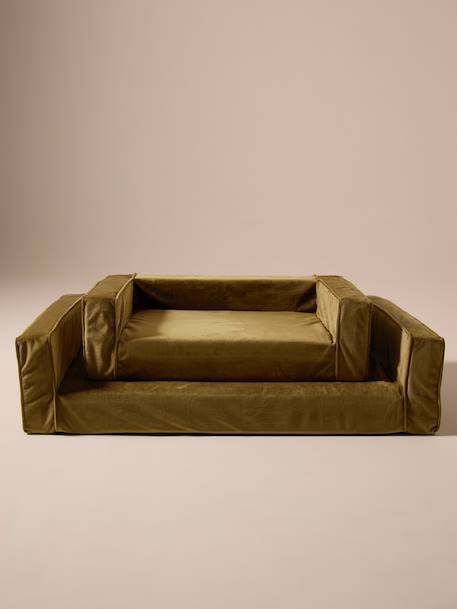 Large dog velvet sofa bronze 