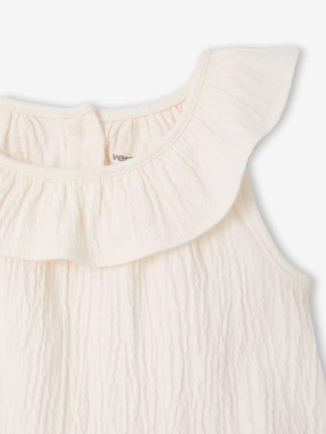 Girl's sleeveless t-shirt ecru 