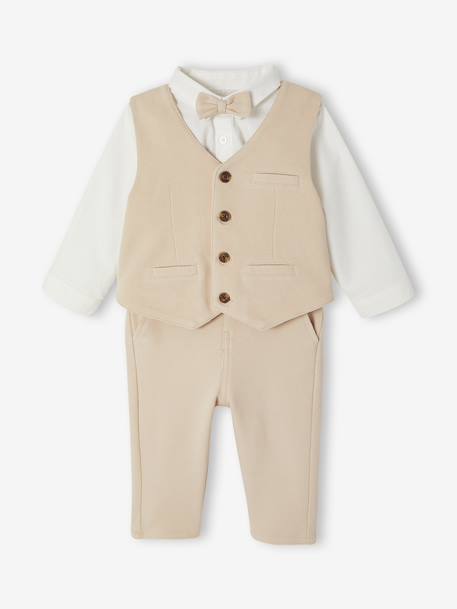 4-piece ceremony set for baby boys beige 