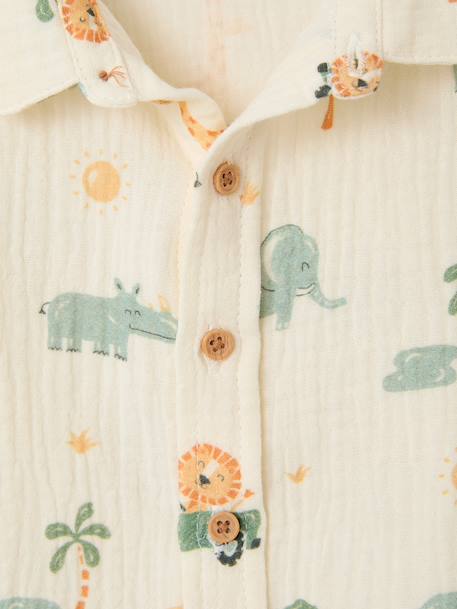 Boy's shirt and short set emerald green 