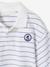 Striped short-sleeved polo shirt for boys ecru 