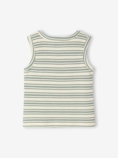 Striped organic cotton tank top for baby boys striped white 