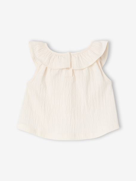 Girl's sleeveless t-shirt ecru 