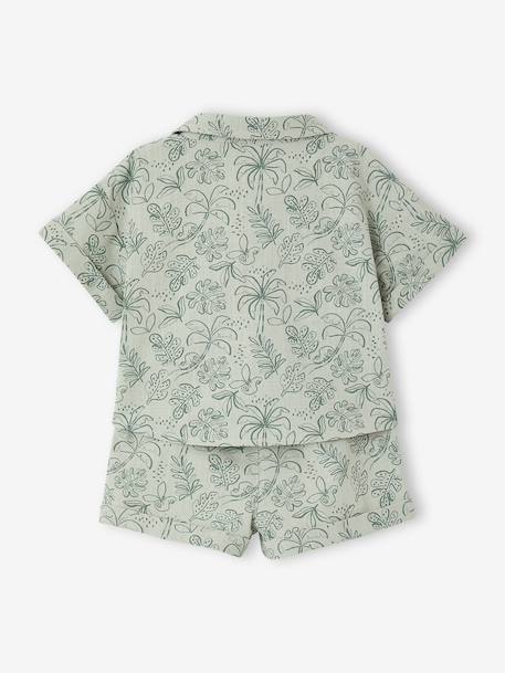 Baby boy shirt and short set sage green 